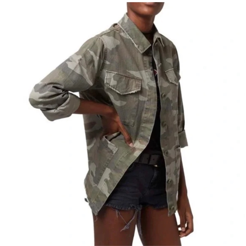 Button Front Camo Jacket